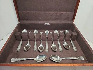 Tiffany & Co Sterling Silver Teaspoons Set 11 Wave Edge Pattern 6" 394g Vintage - Picture 1 of 24