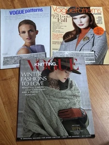 LOT Vogue Knitting & Patterns Magazines 2010 2013 2019/2020 Craft Sewing x 3 - Picture 1 of 4