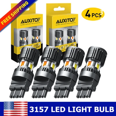 White/Amber 3157 LED DRL Switchback Turn Signal Parking Light Bulbs Dual Color - Image 1 of 4