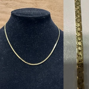 18” Park Lane Goldtone Link Curb Link Lobster Clasp Necklace Flat Chain Vintage - Picture 1 of 6