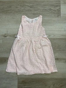 H&M Girls Dress, Size 4-6Y, Light Pink, Floral Lace - Picture 1 of 3