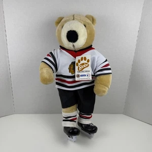 Bobo Pro Bear Chicago Blackhawks Plush 17" Skating Bear 1992- No Gloves/Helmet - Picture 1 of 8