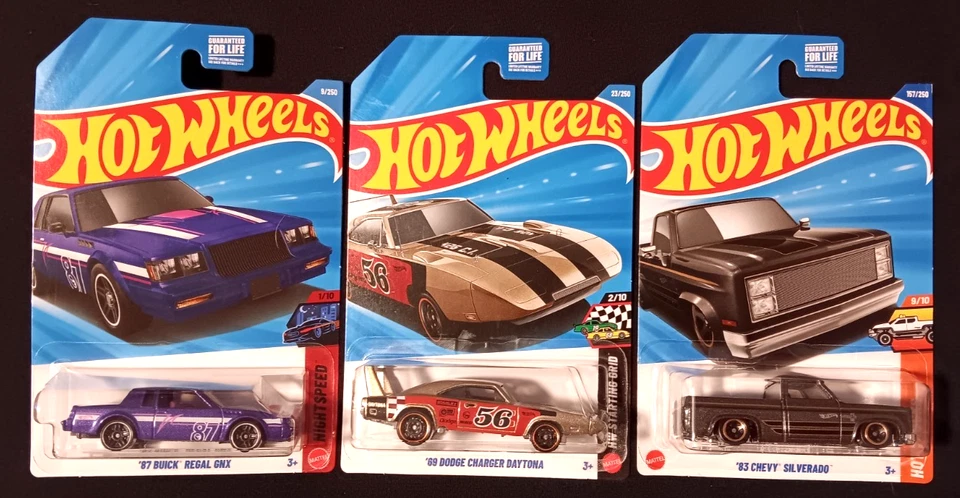 2026 Hot Wheels Caça ao Tesouro 87 Buick Regal, Dodge Daytona, 83 Chevy Silverado - Imagem 1 de 1