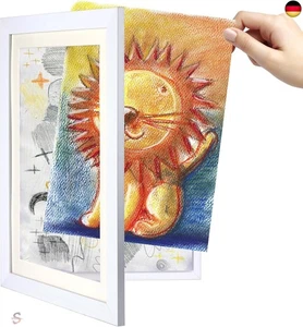 Mkitnvy Bilderrahmen Kinderzeichnungen,Frontöffnung Kunstfotorahmen für Kinder B - Bild 1 von 7