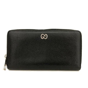 GUCCI GG Logo Leather Zip Around Long Wallet Black/2BG2107 - Picture 1 of 8