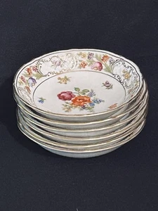 6 E&R Schumann Empress Dresden Flowers 5 1/8” Dessert Berry Bowls Bavaria Dish - Picture 1 of 20