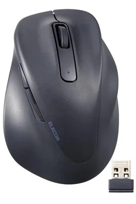 ELECOM Wireless Ergonomic Shape Mouse  2.4GHz with Mini USB Receiver  Silent - Image 1 of 4