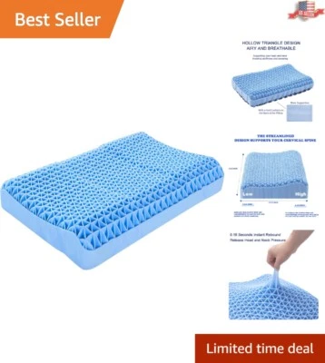 Almohada de soporte de cuello de rejilla de polímero - perfecta para durmientes de lado, espalda y estómago Foto 1 de 4