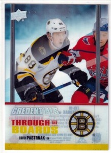 2019-20 Upper Deck Credentials Through the Boards #TTB10 David Pastrnak
