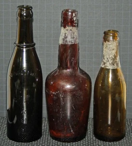 3 x Green Carboy Wine Bottle Japan/Crown Top Beer/Whiskey - Picture 1 of 6
