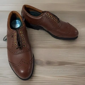 Dexter Brown Oxford Classic Waterproof Golf Shoes Cleats USA Size 7.5 M Men’s - Picture 1 of 7