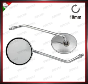 SPECCHIETTI MOTO SCOOTER MANUBRIO 10 mm M10 REGOLABILI CROMATO NERO DX + SX - Bild 1 von 4