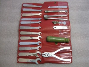 Vintage Motorcycle Toolkit Original Classic Tool Kit Bag Set Wrenches Pliers - Picture 1 of 5