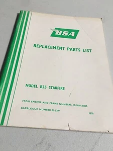BSA Catalogo Monete Ricambio 250 B25 Starfire Edizione 1970 Raro - Bild 1 von 12