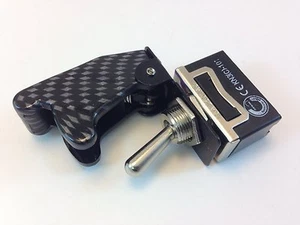 CONMUTADOR DE PALANCA ENCENDIDO/ENCENDIDO DPDT 6P TÉRMINO DE TORNILLO con CUBIERTA FIBRA DE CARBONO 20A #ST77/665014 - Imagen 1 de 2