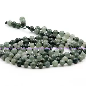 6mm Tibet Buddhist Natural Jadeite Jade 108 Prayer Beads Mala Necklace With Knot - Picture 1 of 12