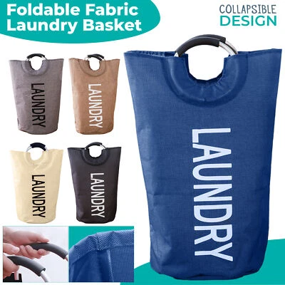40L Zusammenklappbar Stoff Wäschekorb,Faltbar Kleidung Tasche,Waschen Mülleimer - Bild 1 von 4