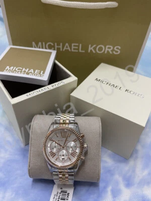 Michael Kors MK5735 Lexington Chronograph Tri Tone 38mm Silver Dial Ladies Watch - Image 1 of 3
