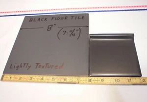 1 pc. *Matt Black-Gray* Ceramic / Porcelain Floor Tile 8" X 8" Lightly Textured - Picture 1 of 10