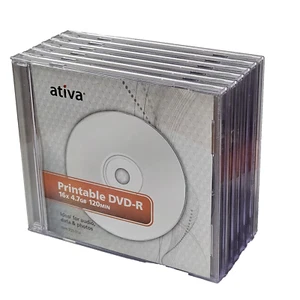 Ativa DVD+R Discs Slim Jewel Cases 16 x 4.7GB 120 Min Lot of 6 - Picture 1 of 5