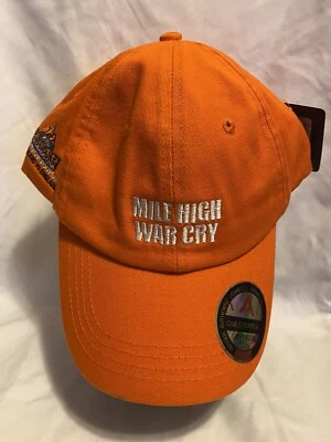 Antigua Orange Mile High War Cry adjustable men's cap, rugby football, New/tags - Image 1 of 4