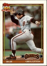 1991 Topps #628 Greg Litton Baseball San Francisco Giants 