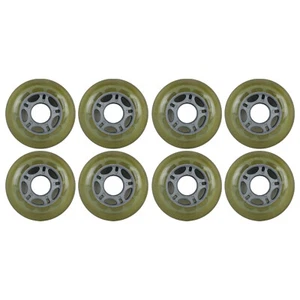 Ruedas de patín en línea multiuso 72 mm 90A transparentes/plateadas exteriores (8 ruedas) - Imagen 1 de 3