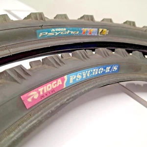 set (2) Tioga Psycho K/S  / TT MTB Tires 26x1.95 VINTAGE - Picture 1 of 11