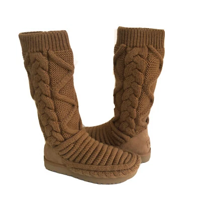 UGG CLASSIC TALL CHUNKY KNIT CHESTNUT CARDY BOOT sz  US 9 / EU 40 / UK 7 - Image 1 of 4