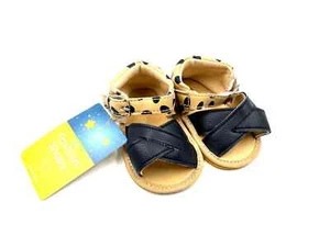Baby Girl Hook & Loop Shoes Sandals Slip On Strappy 0-6m Navy Polka Dot NWT - Picture 1 of 5