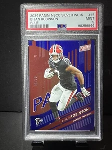 2024 Panini The National Silver Pack Bijan Robinson BLUE /50 #15 PSA 9 - Falcons - Picture 1 of 3