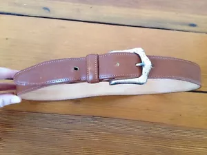 Coach Glove Tanned Cowhide British Tan Leather Belt Metal Buckle USA Made M 30.5 - Picture 1 of 4