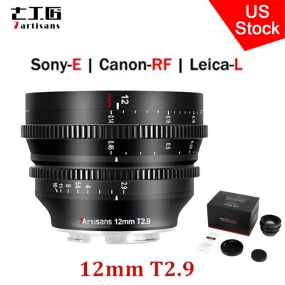 US 7Artisans 12mm T2.9 APS-C Wide-angle Cinema Lens For Sony Canon Leica Sigma - Image 1 of 4