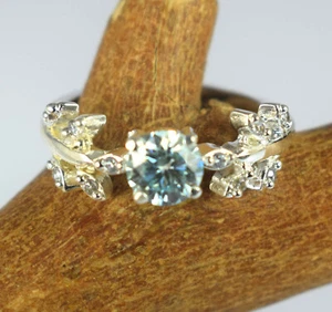 1.21 Ct Green Diamond Solitaire Round Brilliant Cut Women Charm Ring Certified - Picture 1 of 7