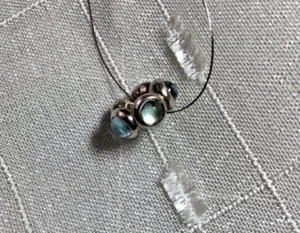 Authentic Pandora Blue Topaz Cabochon Bead Charm, 925 ALE - Picture 1 of 6