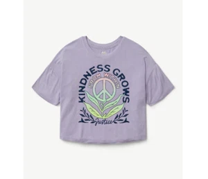 JUSTICE Girls Size 16P/18P Purple Cropped Tee - Picture 1 of 4