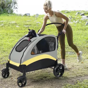 Ultra-large Dog Stroller Pet Jogger Wagon Foldable Cart Travel Trolley Outdoor - Picture 1 of 15