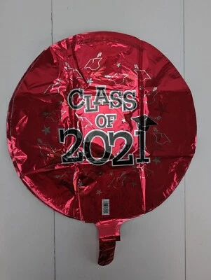 Lote de 5 Globos Mylar Lámina Clase de 2021 Rojo Negro Blanco Redondos 16" Nuevos Foto 1 de 4
