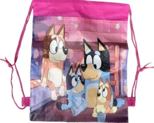 Bluey Bingo Heeler Drawstring School Book Bag Sports Gym Swim PE Backpack Pink - Picture 1 of 1