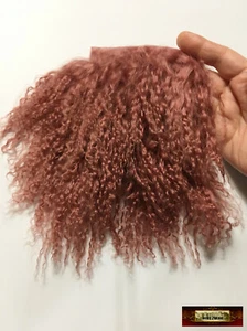 M01271-Short MOREZMORE Tibetan Lamb Fur MARSALA RED BROWN 4x4 Doll Hair - Picture 1 of 1
