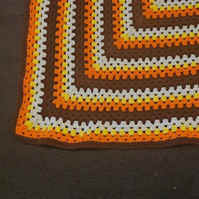 Manta Cuadrada Vintage Hecha a Mano Crochet Abuela Tiro Colores Boho 48"x48" Foto 1 de 4