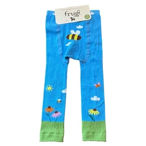FRUGI Bee Pequeñas Leggings Tejidos Niñas 1-2 Años NUEVO Azul Algodón Orgánico Tobillo Nuevas con Etiquetas - Imagen 1 de 7