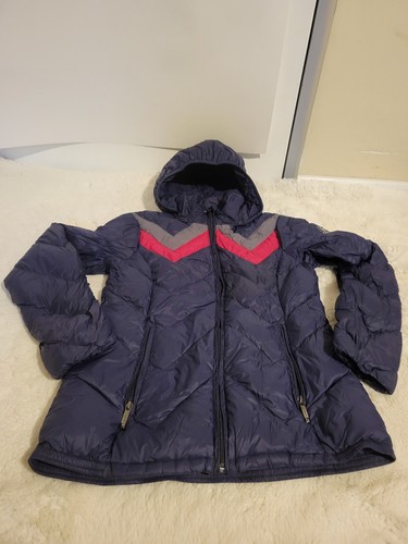 Piumino Michael Kors puffer invernale blu navy con cappuccio taglia S.