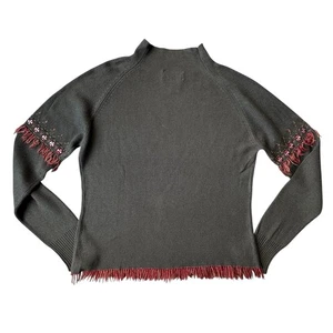 Suéter Anthropologie Vintage Curio Bordado Tejido Lana Seda Bl Talla S Oliva - Imagen 1 de 4
