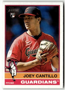 2025 Topps Heritage MLB Baseball Series 1 No. 104 Joey Cantillo Rookie - Bild 1 von 2