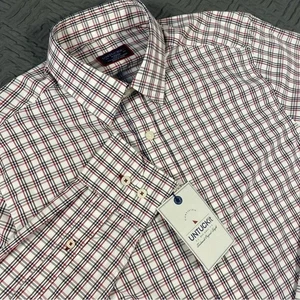 UNTUCKit Rosedale Men’s Shirt Slim Fit XS White Red Blue Plaid New with Tags - Picture 1 of 9