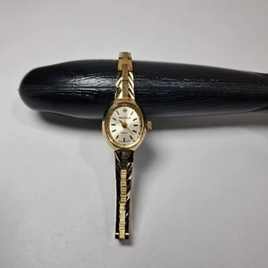Kleine Vintage Majestron Damenuhr goldfarben Quarz - Bild 1 von 8