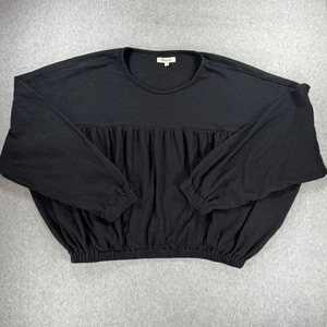 Madewell Large Bell Sleeve Crop Top gesmokte Taille Langarm - Bild 1 von 7