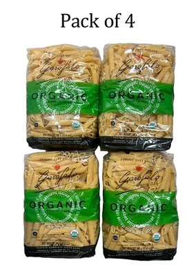 Pasta de rigatega Garofalo Organic Penne Ziti 17,6 oz, paquete de 4 Foto 1 de 3