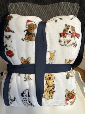 Christmas Dogs Cute Oversized Plush Sherpa Throw Blanket 60x70 Members Mark - Image 1 of 4